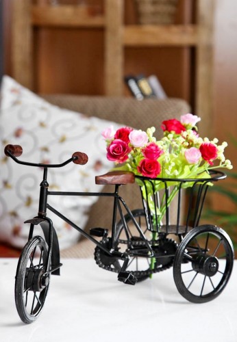 Pindia Wrought Iron Small Miniature Flower Rikshaw