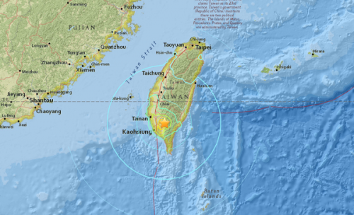 Strong 6.7 earthquake hits southern Taiwan USGS