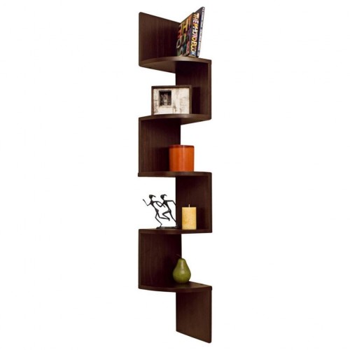 DecorNation Zigzag Corner Wall Mount Shelf Unit