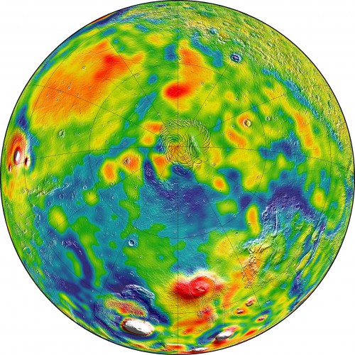 Gravity Map That Shows Interior of Mars