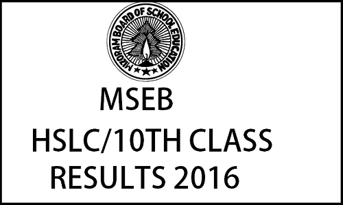 MBSE HSLC Class 10 Result 2016