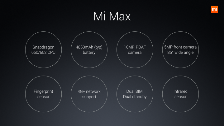 Xiaomi Mi Max features