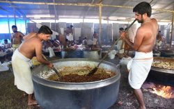 Food Preparation for Anayoottu (Elephant Feast)