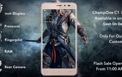 ChampOne S1: 5 Inch Display, 16GB ROM, 2GB RAM and 8MP Camera for just Rs.501