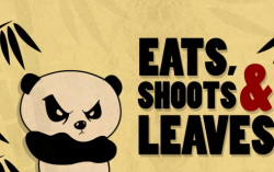 A panda walks into a restaurant