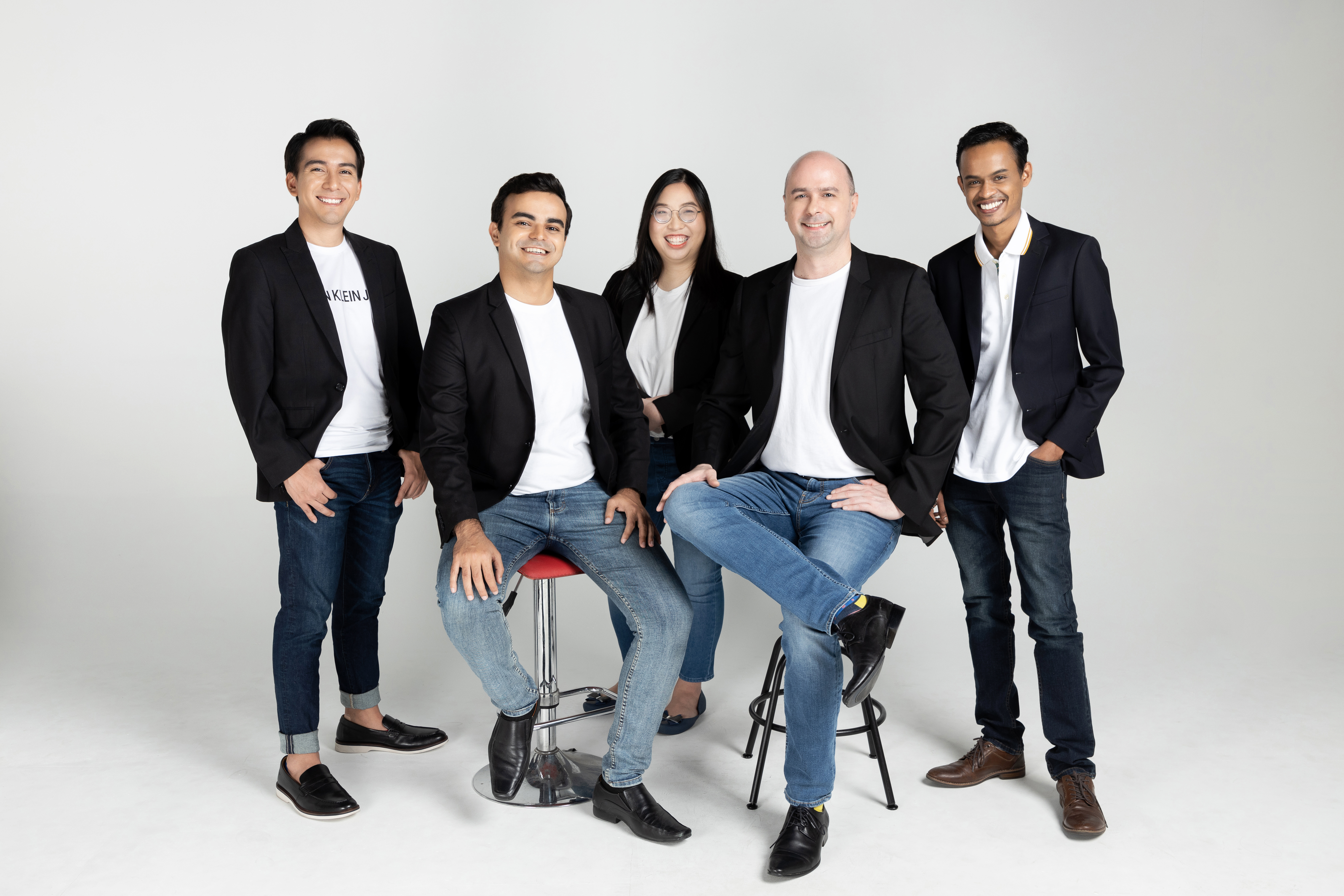 Team Manatal: (From L-R) Rodrigo A. Aquino (Customer Success Lead), Yassine Bel Mamoun (CTO), Piyaporn Daenphetploy (HR Lead), Jeremy Fichet (CEO), Rahul Kanneri (Engineering Lead)