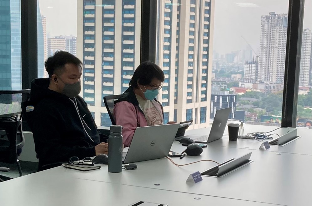 ABOVE: Team EIA from the Philippines hard at work. They developed an inclusive banking platform for people who are blind. L  R: Christian Calonge, Ivan Christopher Carrillo