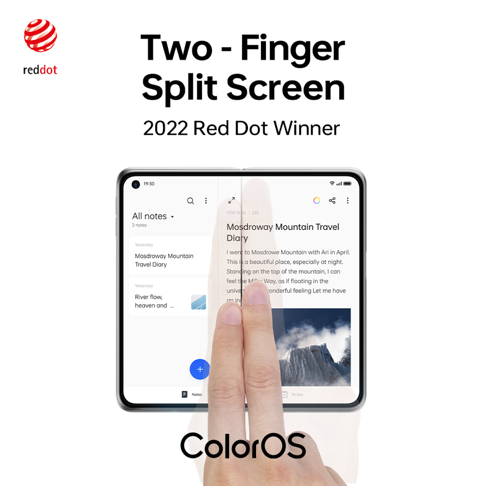 Two-Finger Split Screen  2022 Red Dot Winner