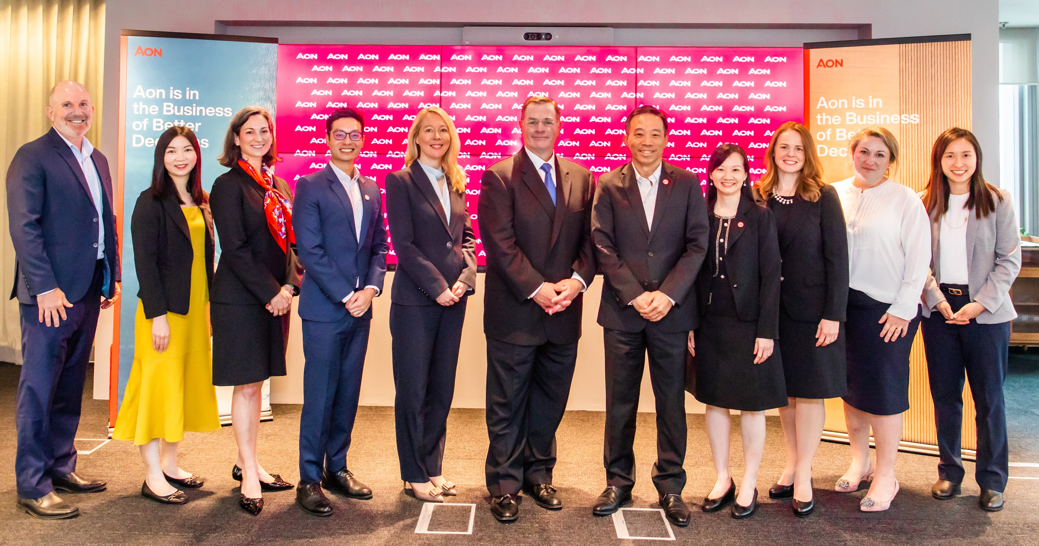 The Aon and Singapore Economic Development Board teams at the launch of Aon's Climate Innovation Hub in Singapore