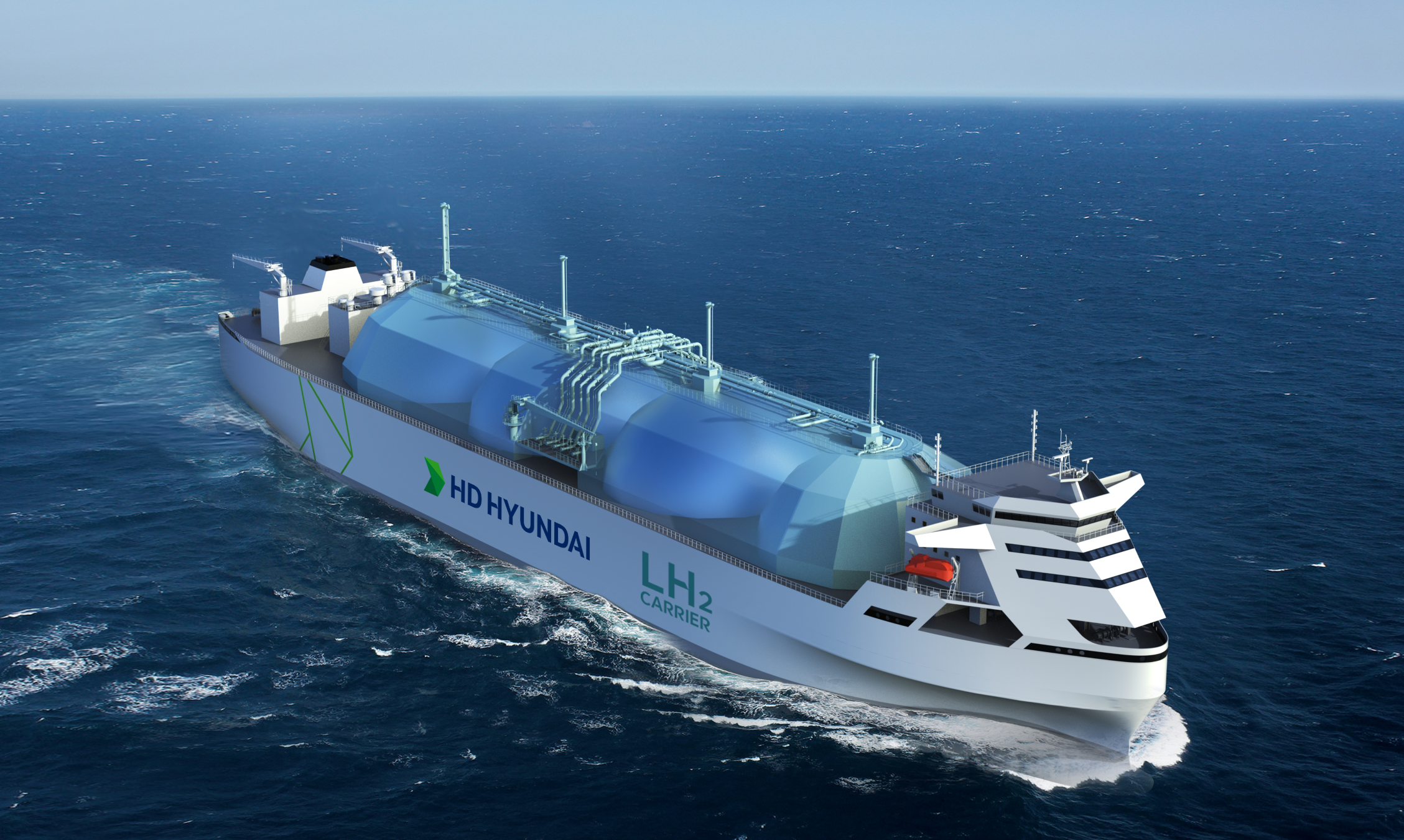 Infineon and HD KSOE jointly work on power solutions creating eco-friendly propulsion drives for ships that uses electricity and hydrogen as shown on this concept design of a LH2 carrier by HD KSOE.